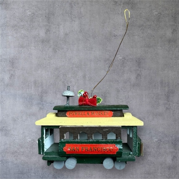Other - Vintage San Francisco Powell & Market Wood Train Car Trolley Christmas Ornament